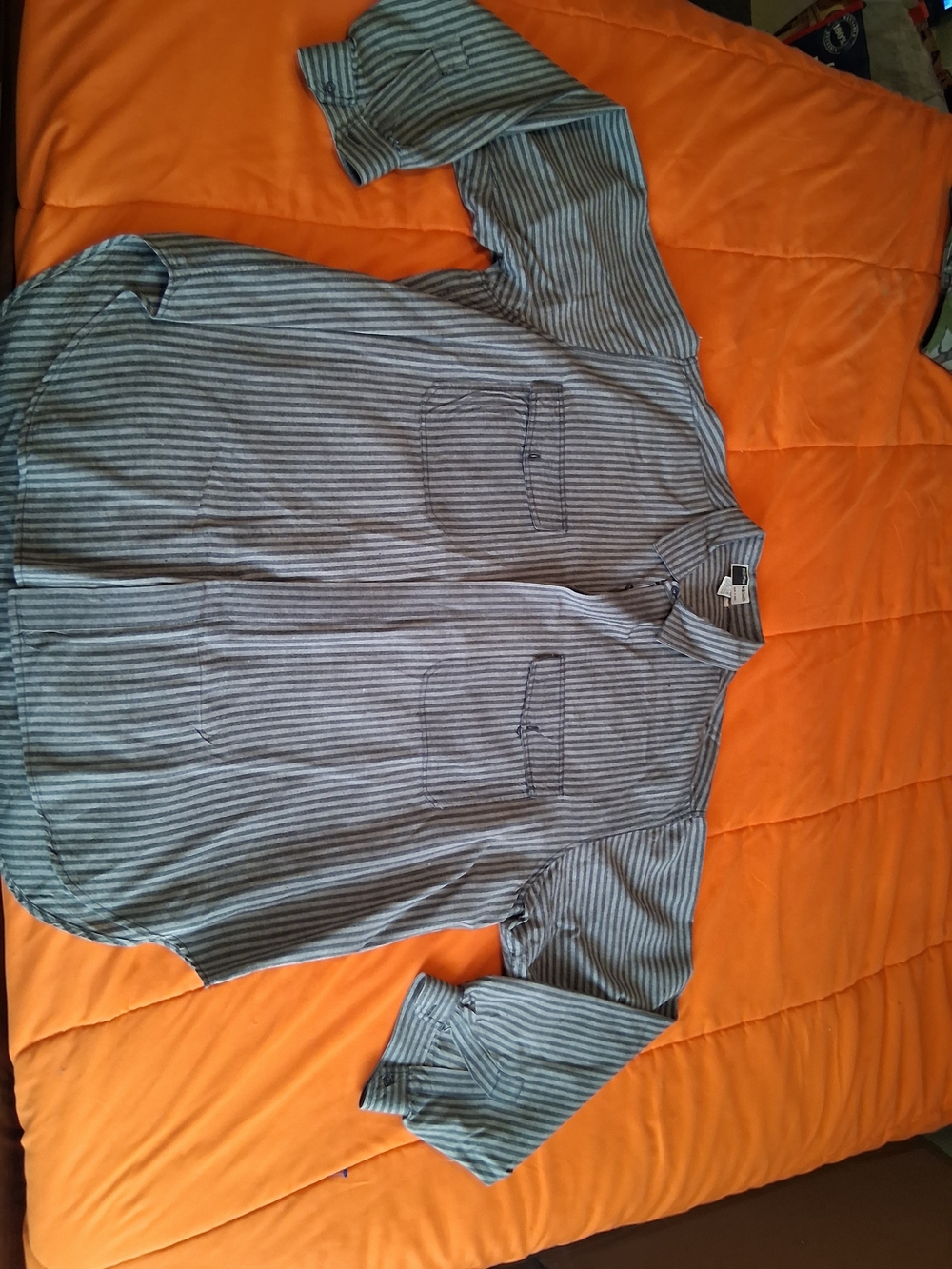 Vintage 80s/90s Willis & Geiger William Smith Striped Safari Utility Field Shirt - Picture 4 of 4